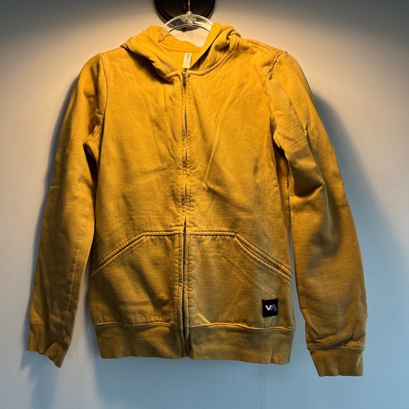 RVCA Mustard Yellow Zip Up Hoodie - Picture 1 of 2